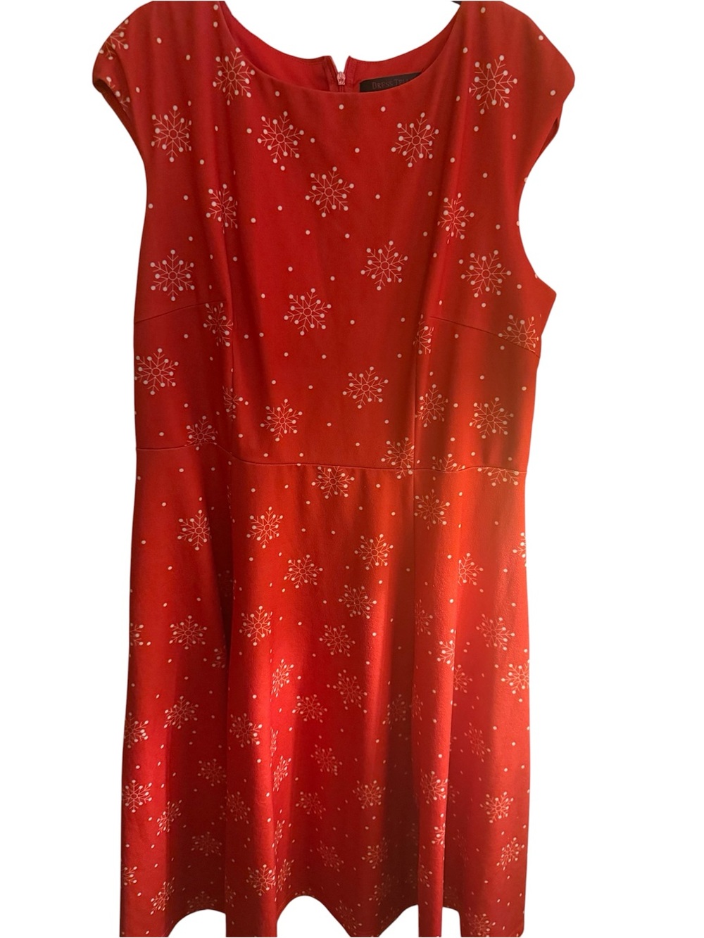 Dress Tells XXL Red Snowflake Christmas Holiday Fit & Flare Dress